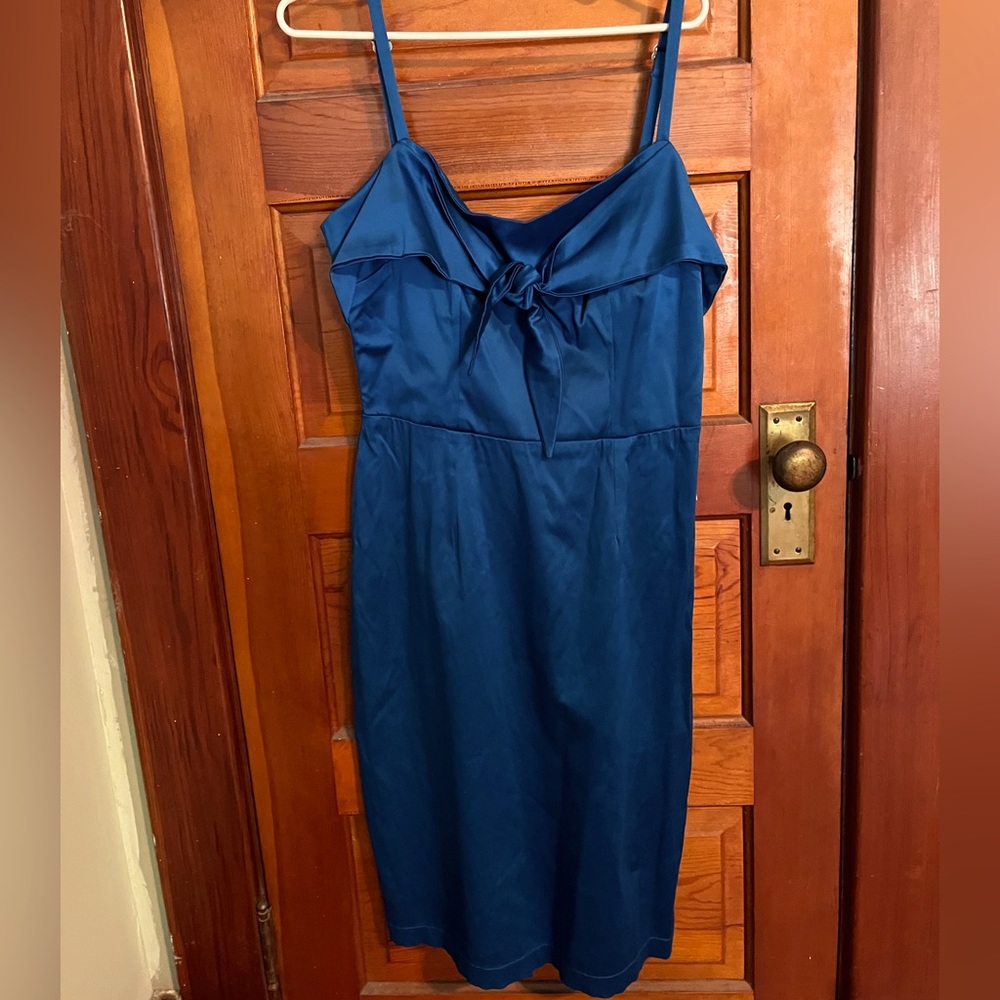 Gorgeous blue wiggle dress!  Rich fabric, excellent shape